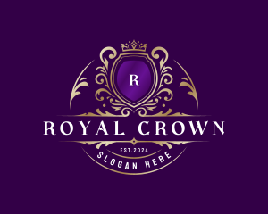 Decorative Crown Shield logo design