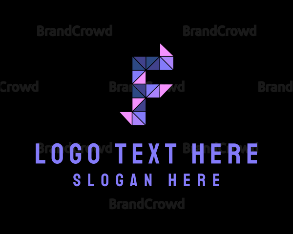 Geometric Origami Business Letter F Logo