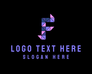 Geometric Origami Business Letter F logo design