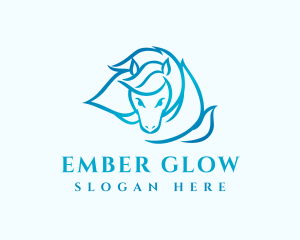 Ember - Equine Horse Flame logo design