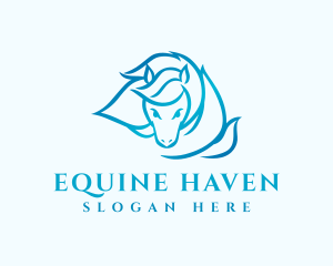 Equine Horse Flame logo design