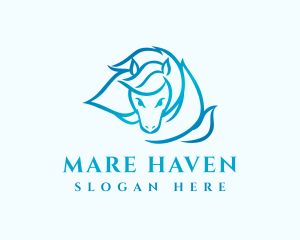 Mare - Equine Horse Flame logo design