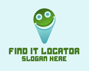 Locator - Smile Location Pin logo design