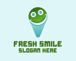 Smile Location Pin logo design