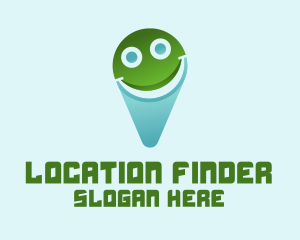 Smile Location Pin logo design