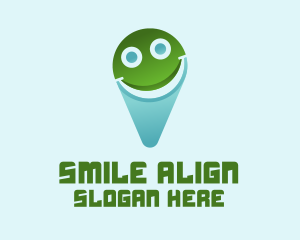 Smile Location Pin logo design