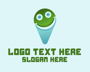 Locator - Smile Location Pin logo design