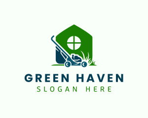 House Grass Mower  logo design