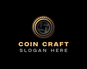 Blockchain Crypto Coin logo design