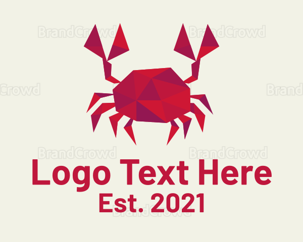 Geometric Red Crab Logo