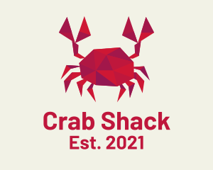 Crab - Geometric Red Crab logo design