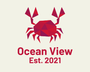 Geometric Red Crab logo design