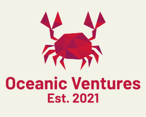 Geometric Red Crab logo design