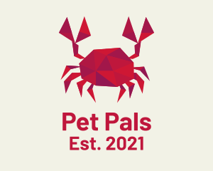 Geometric Red Crab logo design