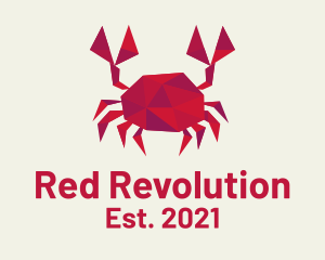 Geometric Red Crab logo design