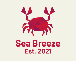 Geometric Red Crab logo design
