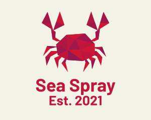 Geometric Red Crab logo design