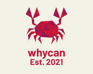 Geometric Red Crab logo design
