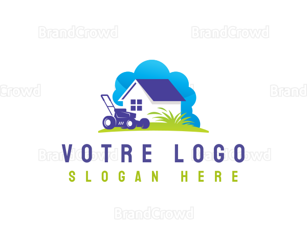 Grass Lawn Mower Logo