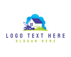 Grass Lawn Mower Logo