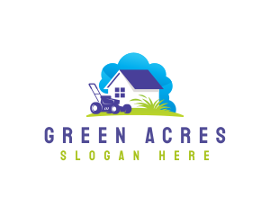 Grass Lawn Mower logo design