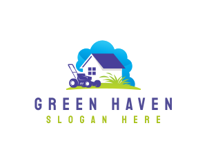 Grass Lawn Mower logo design