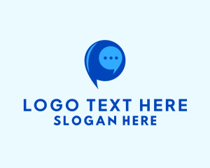 Chat Head - Messaging Chat Bubble logo design
