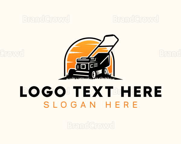 Grass Lawn Mower Logo