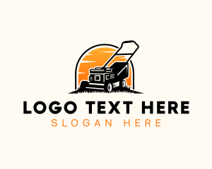 Gardening - Grass Lawn Mower logo design