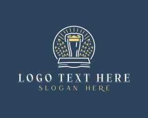 Weizen Glass - Malt Beer Liquor logo design