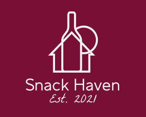 Wine Bottle House  logo design