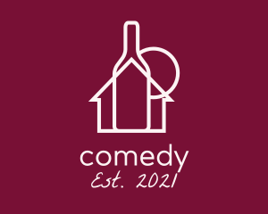 Pub - Wine Bottle House logo design