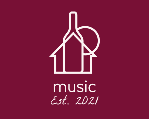 Sommelier - Wine Bottle House logo design
