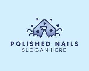 House Bubble Spray Cleaning logo design