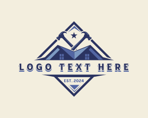 Renovation - Roofing Hammer Carpentry logo design