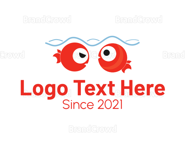 Cute Red Fishes Logo