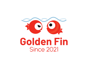 Goldfish - Cute Red Fishes logo design