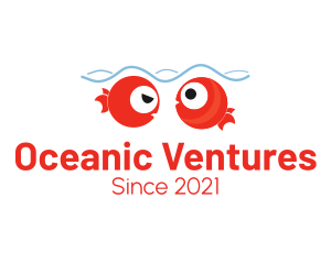 Cute Red Fishes logo design