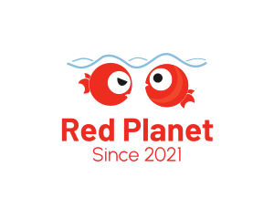 Cute Red Fishes logo design