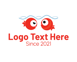Fish - Cute Red Fishes logo design