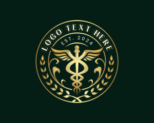 Health Center - Elegant Health Medical Caduceus logo design