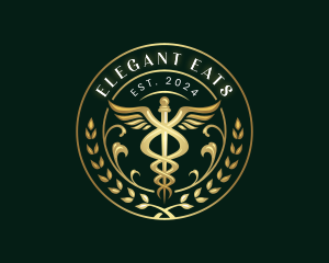 Elegant Health Medical Caduceus logo design