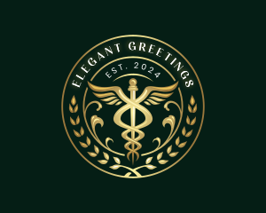 Elegant Health Medical Caduceus logo design