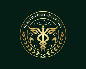 Elegant Health Medical Caduceus logo design