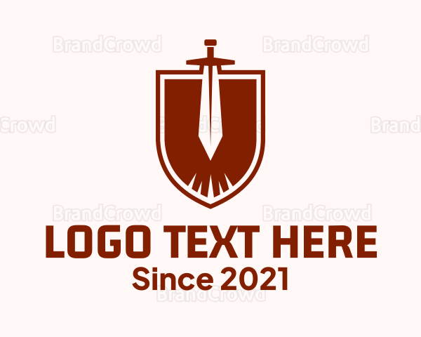 Knight Shield Sword Logo