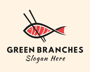 Chopsticks Fish Sashimi Logo