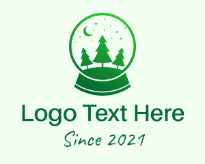 Tree - Green Snowball Lamp logo design