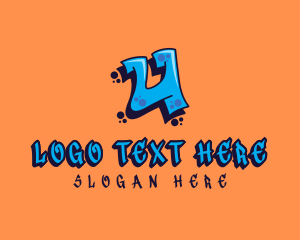 Lettering - Graffiti Art Letter U logo design