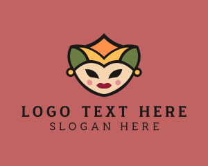 Feminine - Royal Female Jester logo design