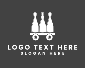 Sommelier - Wine Bottle Cart logo design